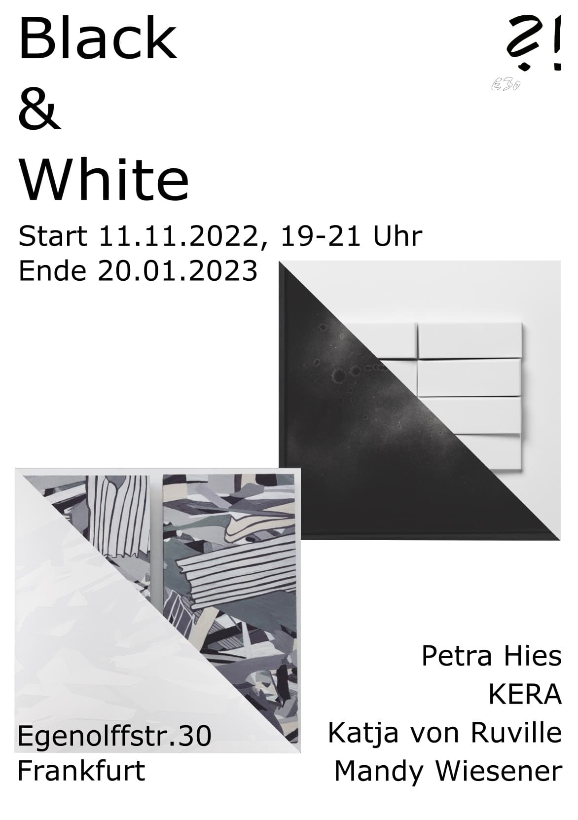 E30 Gallery | Black & White Exhibition Poster